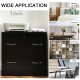 2-drawer black file cabinet with lock, sturdy density board, perfect for office or home storage and decoration.