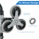 Tri-wheel design of the portable folding stair climbing hand truck with durable polyurethane wheels for easy.