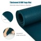 Navy workout yoga mat with 8 MM thickness, tear-resistant PVC, and double-sided anti-skid design for safety.