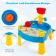 Kids sand and water activity table with drainage holes, stable legs, and 18 accessories for imaginative play indoors.