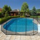In-ground swimming pool safety fence, 4 x 12 feet, durable mesh fabric and aluminum, ideal for child and pet safety.