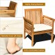 Acacia wood single chair with soft cushion and sloping backrest, ideal for outdoor patio or garden relaxation.