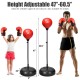 Adjustable height punching bag with stand, suitable for adults and kids, includes boxing gloves for training and.