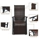 Adjustable patio back folding lounge recliner in durable PE rattan with ergonomic armrests, ideal for outdoor.