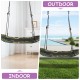 Adjustable army green saucer tree swing for kids, suitable for indoor and outdoor use, with durable metal frame and.
