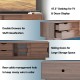 Walnut TV stand with 47.5" tabletop, sliding doors, and double drawers for organized storage and cable management.