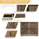 Vintage wood wall-mounted jewelry organizer with barn doors, featuring multiple hooks and silver mesh for organized.