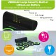 Roll-up electronic drum pads in green with 7 sensitive-touch pads, dual speakers, and rechargeable battery for portable.