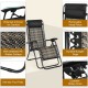 Folding rattan zero gravity lounge chair with removable head pillow, gray, featuring widened armrests for outdoor.