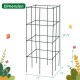 Garden trellis for climbing plants, 39" height, dark green iron frame, ideal for flowers and vegetables.