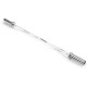 47-inch chrome steel fitness bar with knurled handles, designed for bench presses and bicep curls, durable and sturdy.