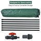 Collapsible 60-gallon rain barrel with PVC frame, spigot, and filter, designed for easy storage and water collection.