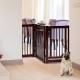 Configurable 30-inch wood pet gate in cherry finish, ideal for doorways and hallways, providing secure pet containment.