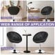 Adjustable modern swivel round tufted black accent chair with chrome base, perfect for home, bar, or shop use.