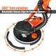 Electric drywall sander with detachable chassis edge, 750W motor, and 360° rotation for efficient corner sanding.