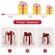 Lighted gift boxes set with red bows, featuring 60 LED lights, ideal for indoor and outdoor Christmas decorations.