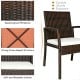 Cushioned armchair made of weatherproof PE rattan with ergonomic design, ideal for outdoor dining and relaxation.