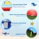 Inflatable Shark Bounce House features a water slide, climbing wall, and protective mesh wall for safe backyard fun.