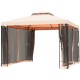 10 x 10 feet 2-tier vented metal canopy with a heavy-duty light brown top, ideal for camping and outdoor gatherings.