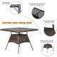 Spacious outdoor dining table with a 5mm glass top and curved legs, perfect for patio gatherings and stability.