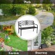 50-inch heavy-duty metal garden bench with modern backrest, suitable for parks, gardens, and balconies.
