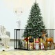 5-panel adjustable black fireplace fence made of durable steel, ideal as a pet gate or safety barrier for indoor use.