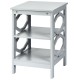 Gray 3-tier nightstand featuring a waterproof surface and elegant design, ideal for stylish storage in any room.