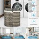 Handwoven gray laundry hamper basket with two removable liner bags, perfect for organizing clothes in bedrooms or.