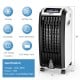 Portable evaporative air cooler with 3 wind modes, 7.5-hour timer, and 6.5L water tank for home or office use.