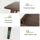 Close-up of the rectangular modern wooden coffee table showcasing protective edges and solid rubber legs for stability.