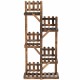 5-tier wooden flower rack with slatted shelves, designed for plant display and storage, ensuring stability and.