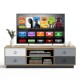 Modern 55-inch TV stand with two storage cabinets, engineered wood, and cable management, perfect for living room.