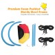 Adjustable 60-inch saucer swing set with sturdy steel frame and foam padding, perfect for outdoor play and relaxation.