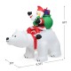 Christmas inflatable Santa on a polar bear with shaking head, 6.5 feet tall, ideal for unique holiday yard displays.