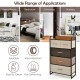 4-tier organizer tower with a steel frame and wooden top, featuring 5 fabric drawers for versatile storage in any room.
