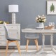 Modern dining chair set with wood legs and fabric cushion, featuring ergonomic backrest and sleek design for versatile.