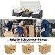 6-piece patio rattan furniture set with retractable canopy, featuring padded cushions and a tempered glass tabletop for.
