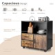 Kitchen storage buffet sideboard in black with 2 drawers, 1 cabinet, and spacious top for printers and decor.