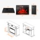 28-inch electric fireplace with remote, featuring a sleek design, adjustable heat settings, and realistic flame effects.
