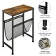 Narrow end table with a mesh magazine holder sling, sturdy steel frame, ideal for small spaces in living rooms or.