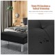 Rectangle tufted ottoman in black with stainless steel legs, featuring a water-resistant PU cushion for versatile.