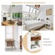 Set of 2 white nightstands with drawers and open compartments, perfect for bedroom or living room storage.