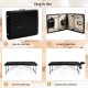 Portable adjustable massage bed in black, featuring a foldable design and high-density sponge for comfort, ideal for.