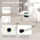 Portable 3-in-1 bedside commode chair with adjustable height, wide armrests, and removable backrest for comfort.