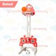 3-in-1 adjustable height basketball hoop playset in red with football, basketball, and ring toss for kids' fun and.