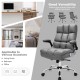 Gray office chair with ergonomic backrest and high-density sponge cushion, ideal for comfortable seating in home or.