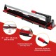 Manual tile cutter with a sharp tungsten carbide blade, ergonomic handle, and adjustable side brackets for stability.