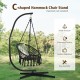 C-shaped hammock chair stand in black, featuring a heavy-duty design and rust-resistant finish for indoor and outdoor.