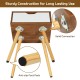 End side storage drawer nightstand featuring solid wooden legs, sturdy construction, and anti-slip foot pads for.