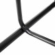 Close-up of the sturdy iron frame construction of a dining table set, showcasing its durable black finish and stable.